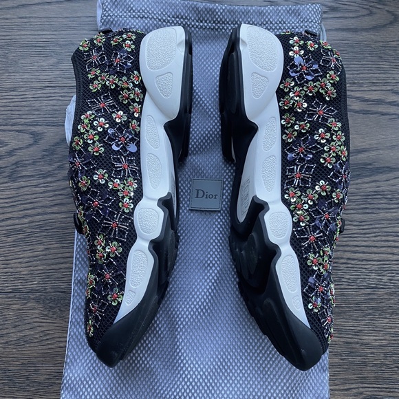 NEW DIOR Black Mesh Fusion Embellished Sneaker - Picture 6 of 6